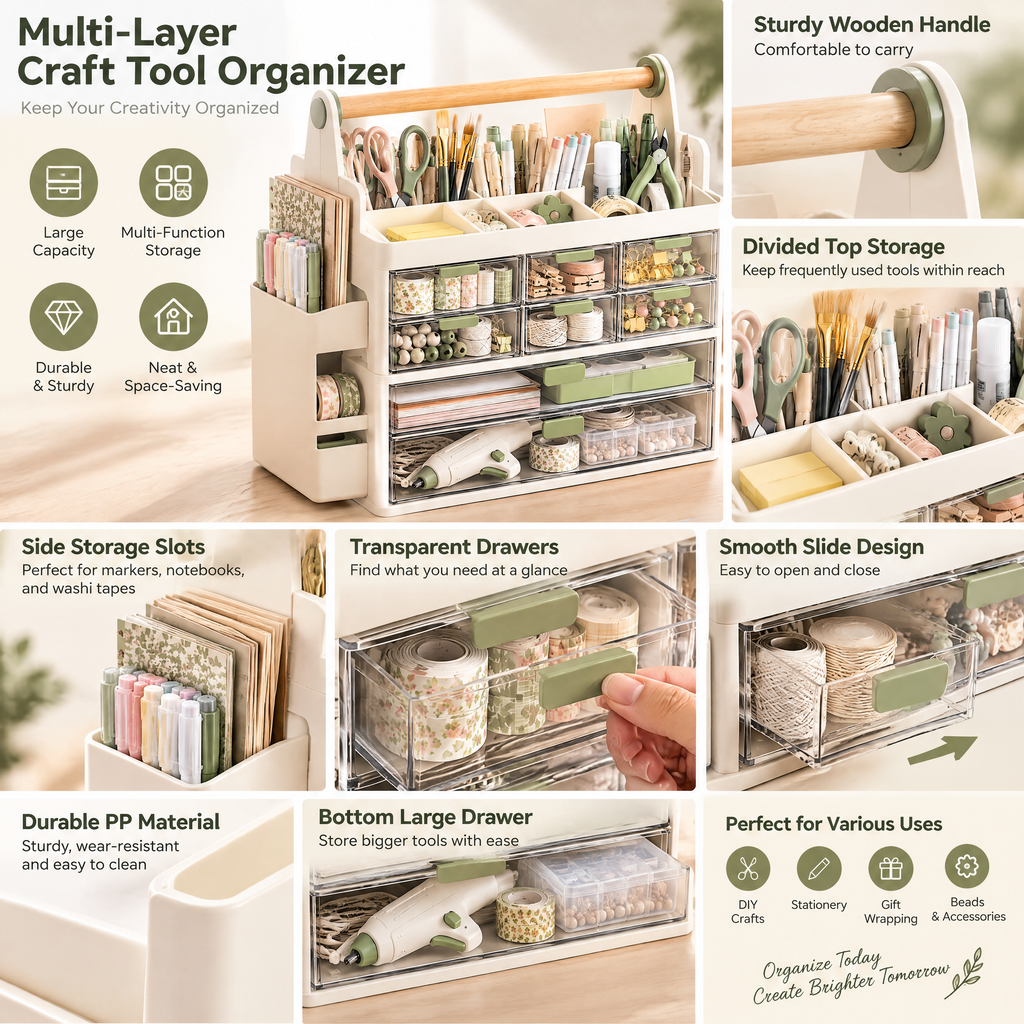 jolvenna™ Multi-Layer Craft Tool Organizer view 2