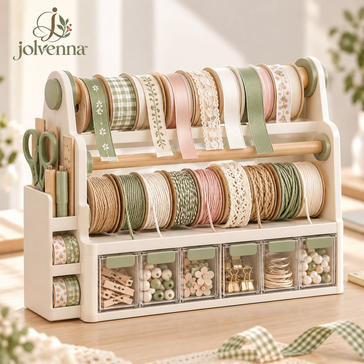 jolvenna™ Ribbon & Thread Storage Rack view 2