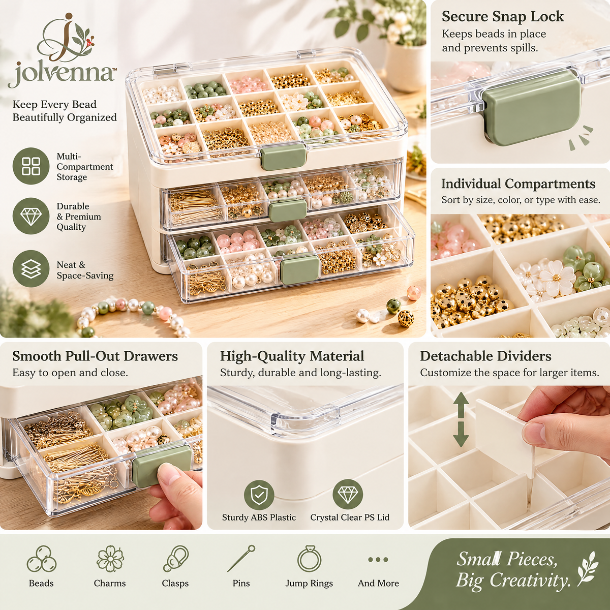 jolvenna™ Bead Sorting Organizer Case view 5