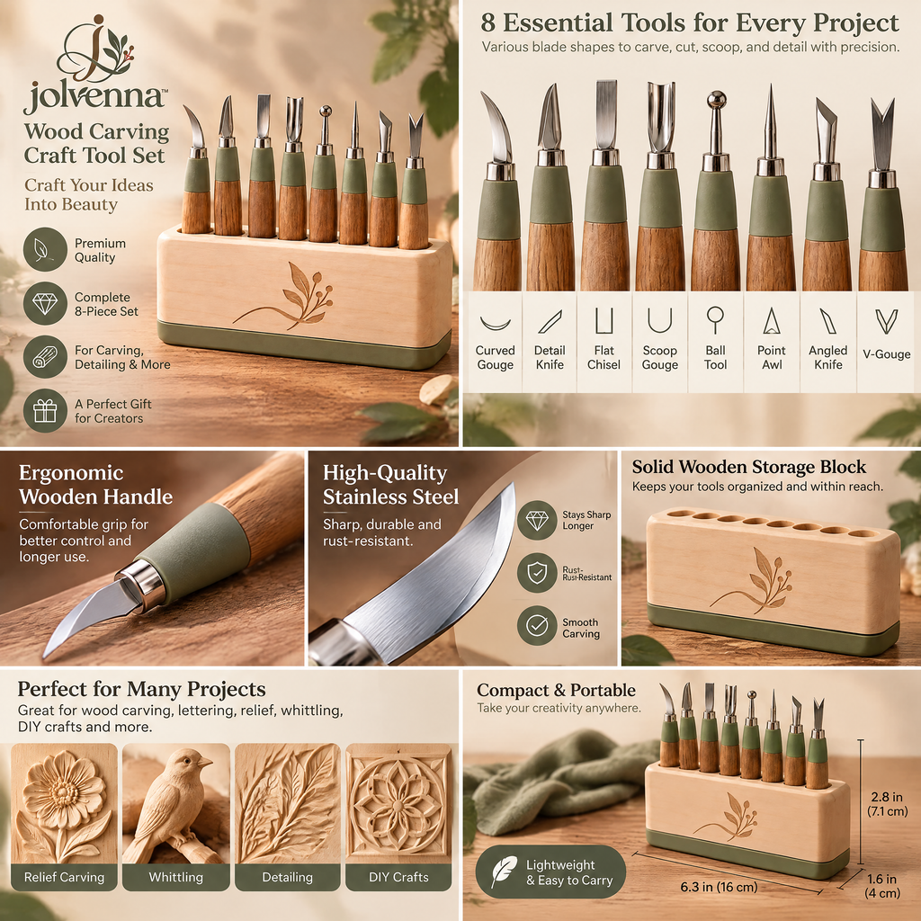 jolvenna™ Wood Carving Craft Tool Set view 4
